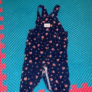 9 month navy floral carters overalls